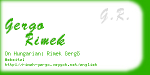 gergo rimek business card